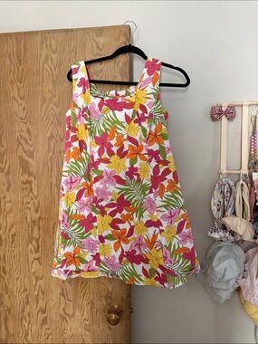 Briggs New York Floral Mini Dress in White, Pink, Orange, Yellow, Green